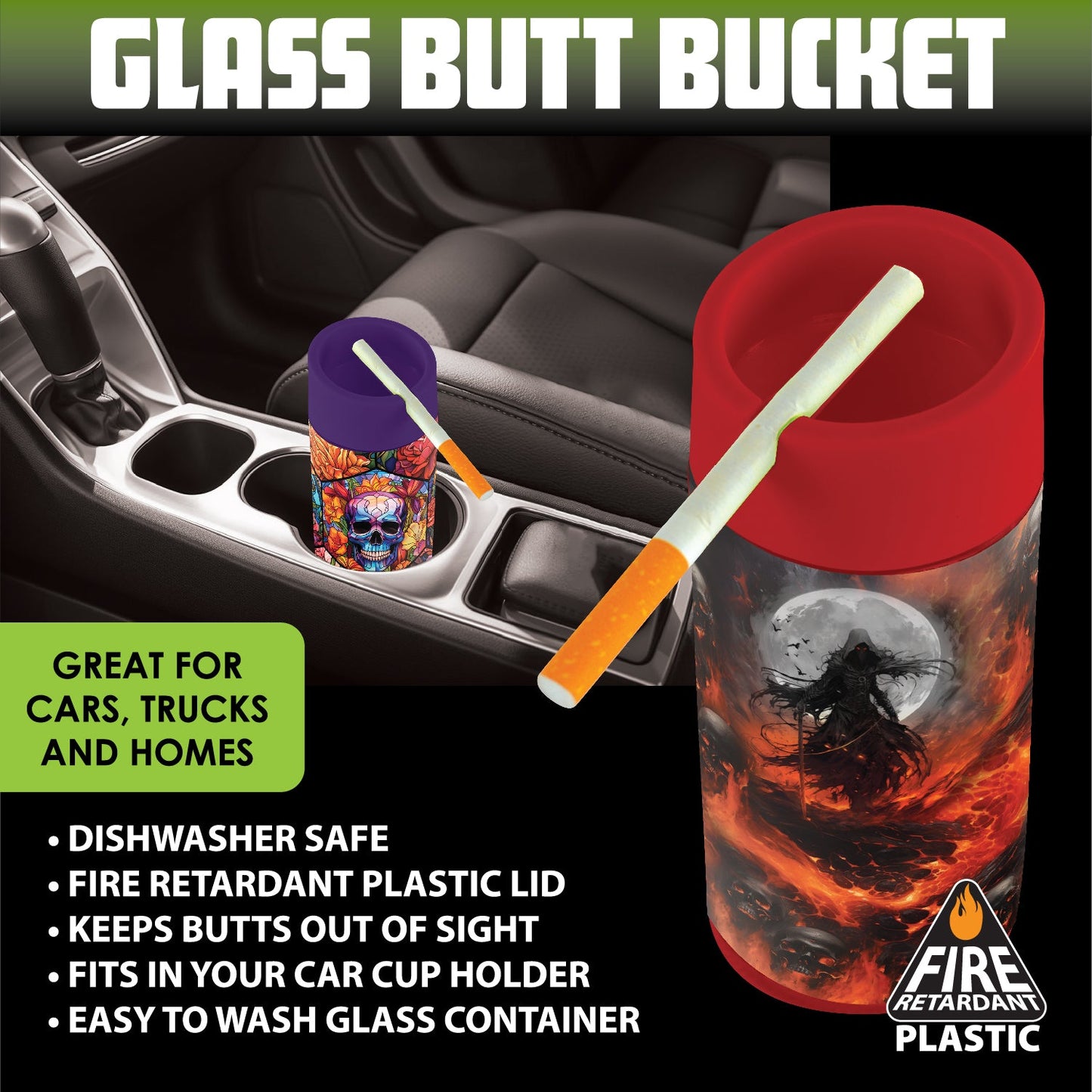 ASHTRAY GLASS BUTT-1X6