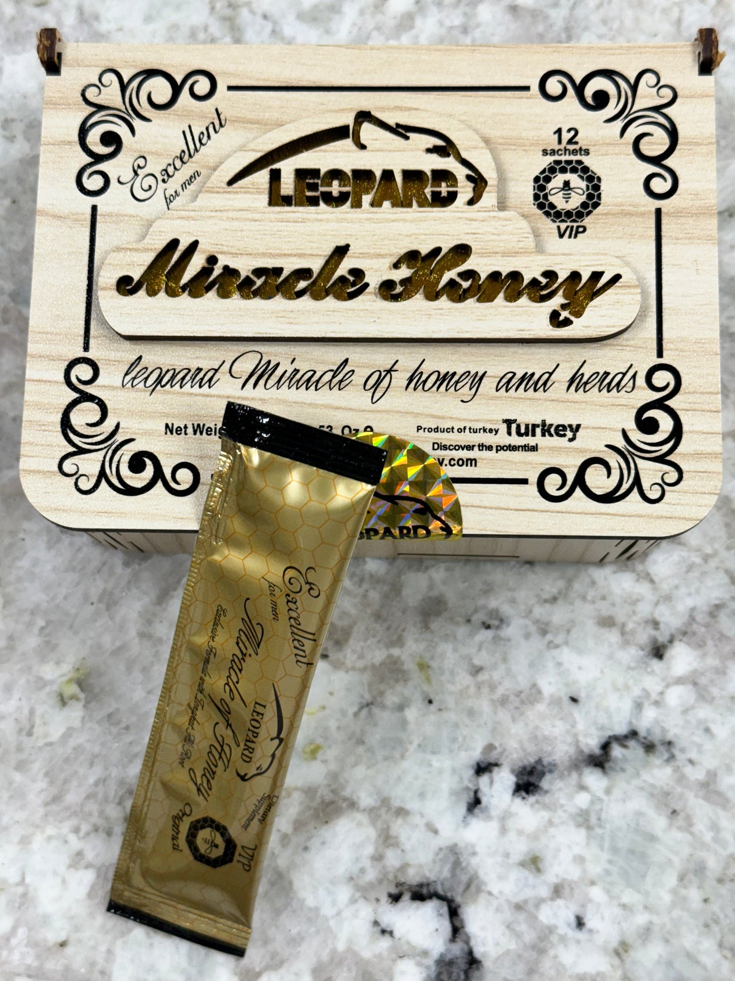 HONEY WOOD/LETHER-12CT BOX